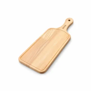 Skjærebrett i tre med håndtak og 34 x 16 cm skjæreflate