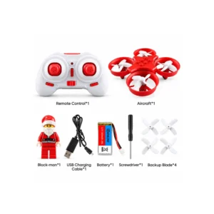 Flying Santa Claus fjernstyrt drone med tilbehør, batteri og fjernkontroll
