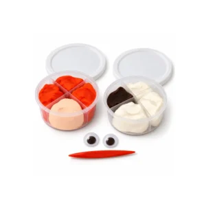 Innhold i Silk Clay modelleringssett for julenisse