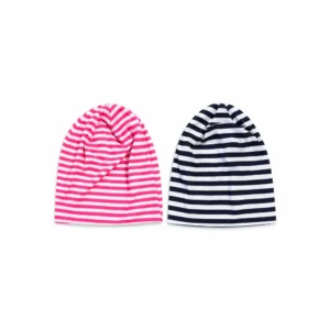 Stripete lue i rosa/hvit og svart/hvit – one size